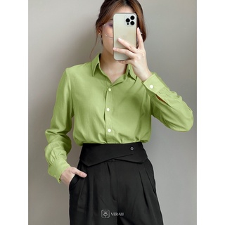 Áo sơ mi nữ công sở basic cổ đức lộ cúc Larosa Harriet