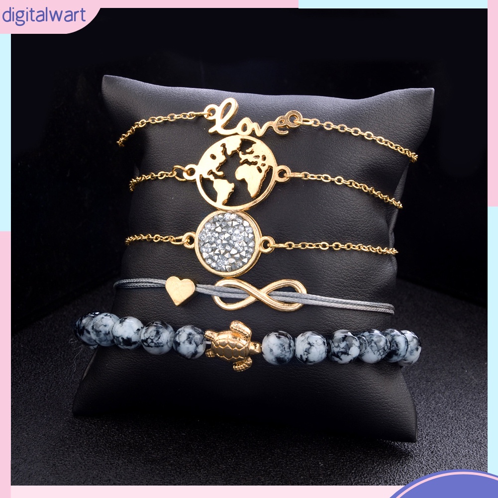 Set 4 / 5 vòng tay chuỗi hạt nhiều lớp thời trang cho nữ