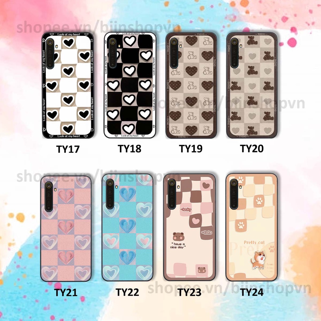 Ốp Realme 6 / 6 Pro caro trái tim nhiều màu sắc, đầy cá tính, khẳng định phong cách