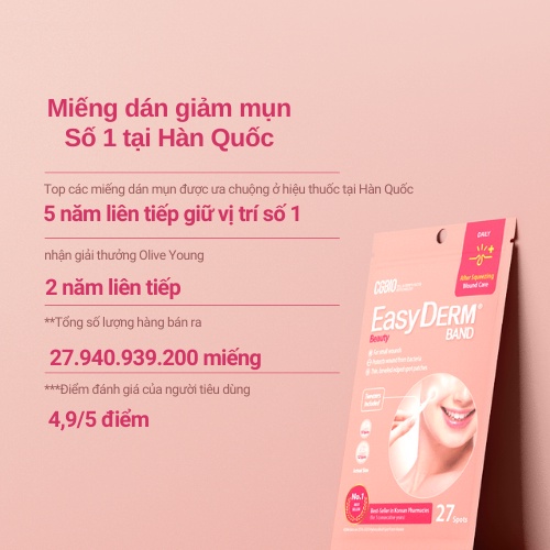 Miếng dán mụn tàng hình Cgbio Easyderm Band Beauty Hàn Quốc - Tặng nhíp gắp