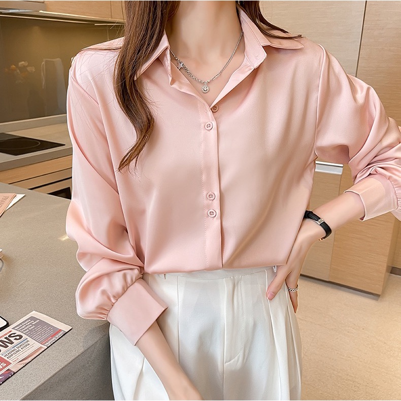 Áo sơ mi nữ dài tay sơ mi lụa công sở Ganesa form đẹp chất lụa mềm mát [GA03] | BigBuy360 - bigbuy360.vn