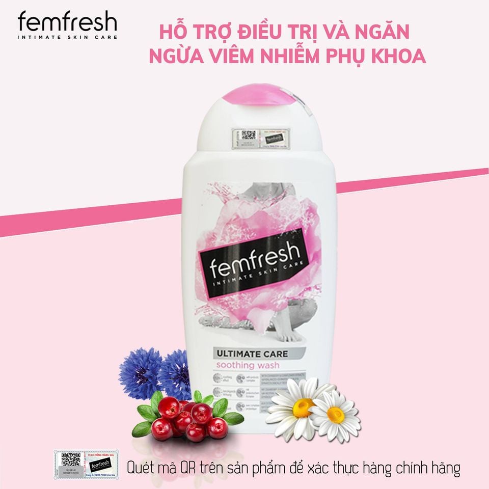 Dung Dịch Vệ Sinh Hỗ Trợ Ngừa Viêm Cho Vùng Kín Sạch, Thơm, Tươi Mới Femfresh Soothing Wash 250ml Anh Quốc