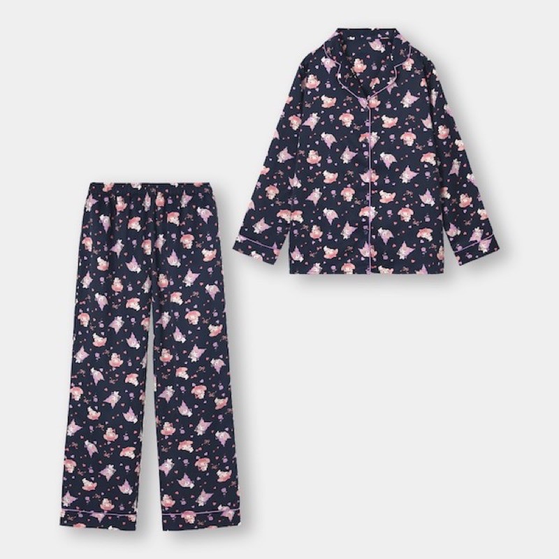Bộ quần áo dài pyjama nữ in hoạt hình Melody ngộ nghĩnh, dễ thương của GU - Nhật Bản