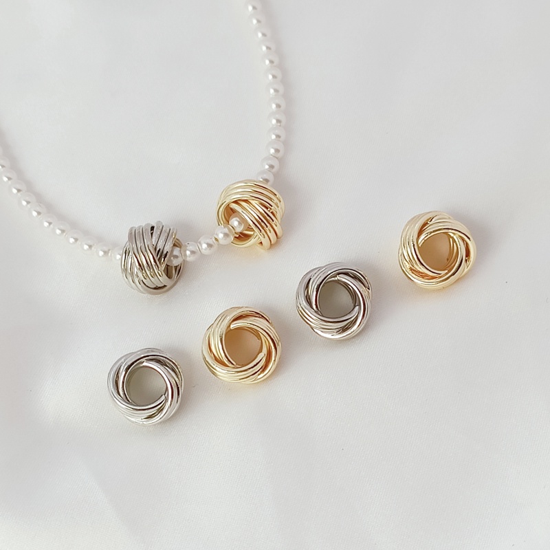 Hạt Xỏ Vòng Tròn Ba Tầng Bằng Đồng Mạ Vàng 14K Dùng Làm Trang Sức DIY