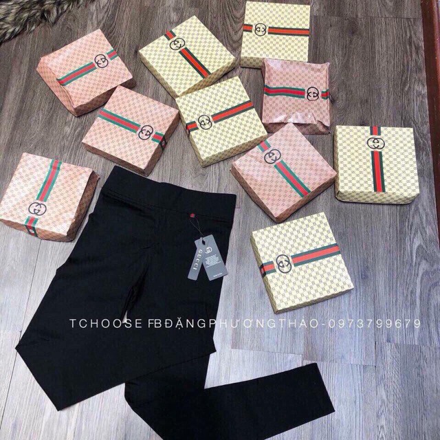 QUẦN LEGGING HỘP CẠP CAO VẢI COTTON CO GIÃN 4 CHIỀU CÓ 2 TÚI SAU KÈM HỘP SANG CHẢNH | BigBuy360 - bigbuy360.vn