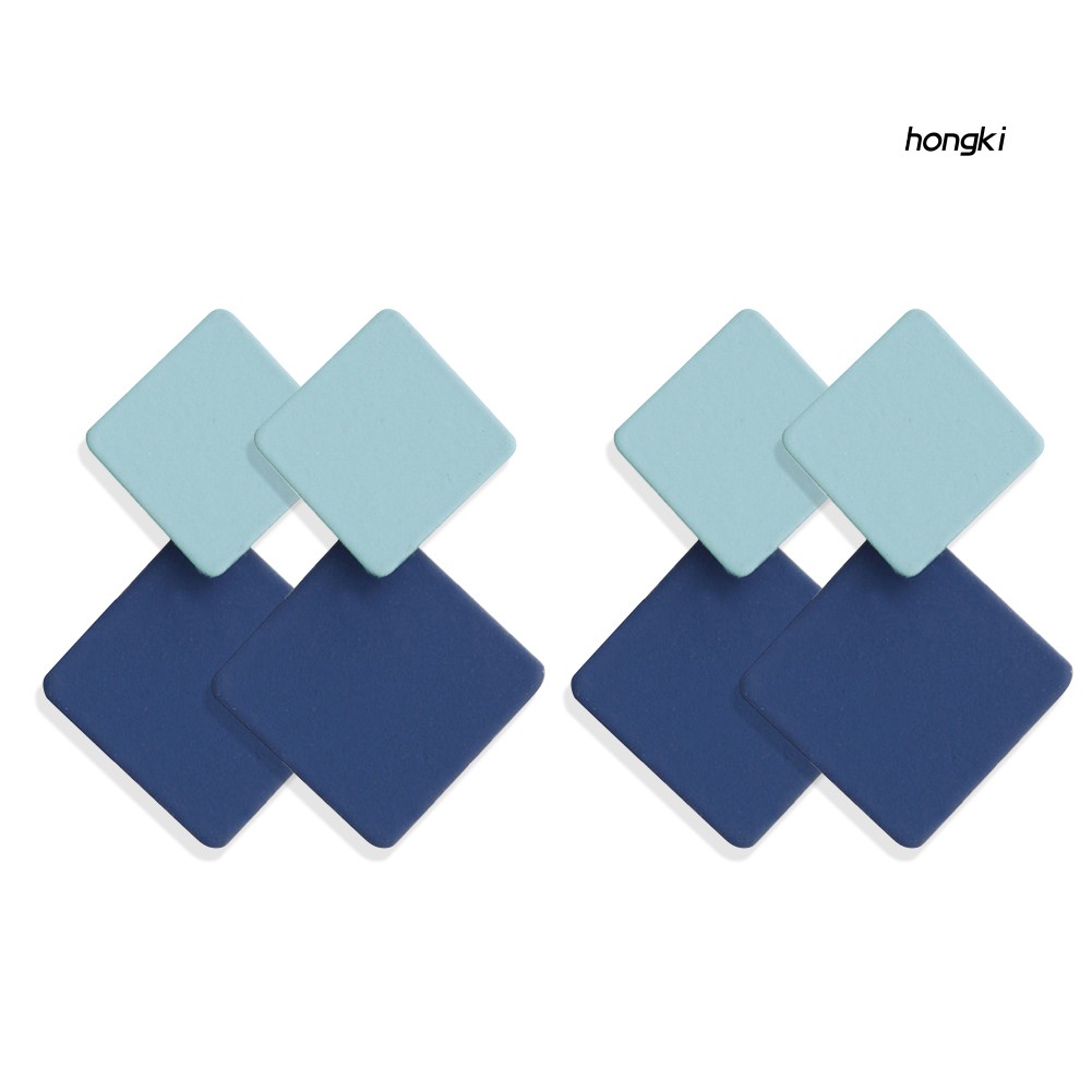 (Hàng Mới Về) Set 2 Đôi Khuyên Tai Kiểu Dáng Hình Học Thời Trang Cho Nữ