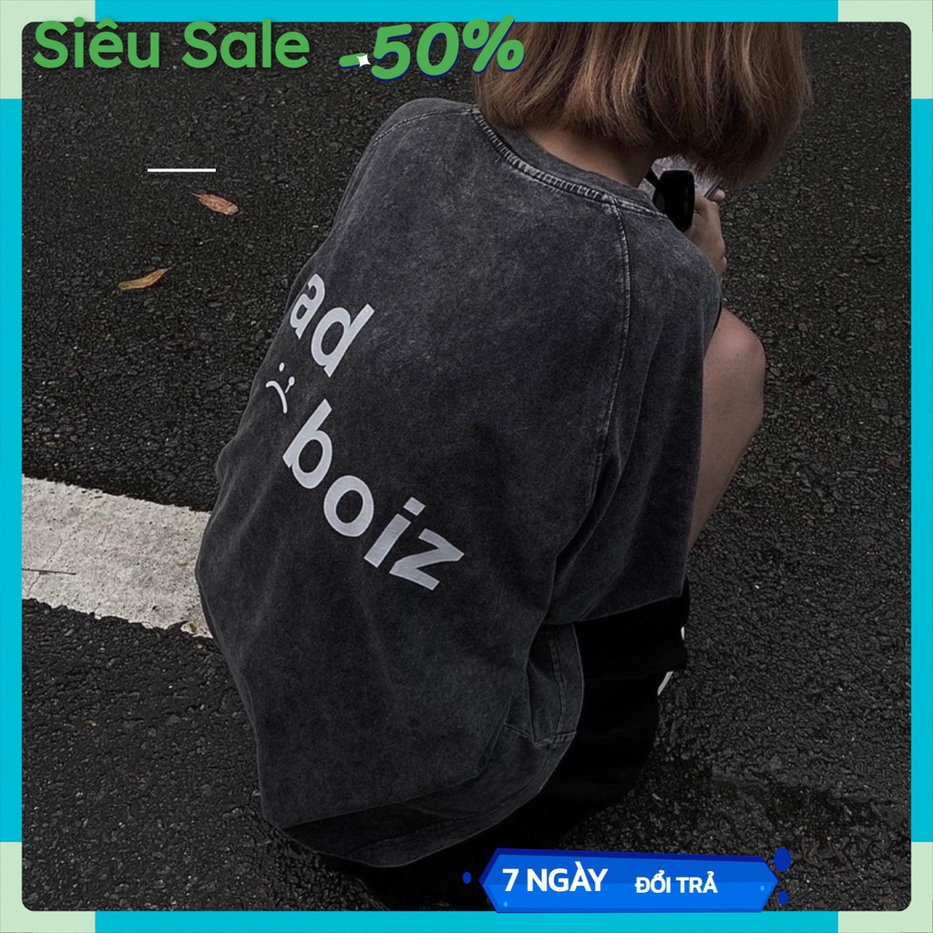 Áo phông form rộng tay lỡ nam nữ Sadboiz áo thun unisex form rộng tay lỡ nữ nam cổ tròn chất đẹp mẫu hot | BigBuy360 - bigbuy360.vn