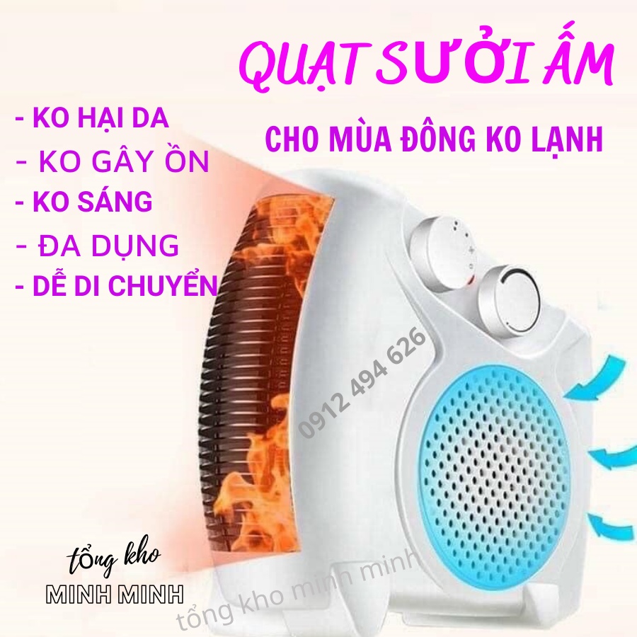 [An Toàn Cho Bé] Quạt Sưởi 2 Chiều 2 chế độ, Máy Sưởi Công Suất Lớn Siêu An Toàn⚡️Phù Hợp Trẻ Nhỏ, Văn Phòng, Học Online