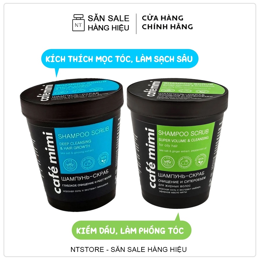 Tẩy tế bào chết da đầu Shampoo Scrub Cafe Mimi ngăn rụng tóc, sạch gàu hết ngứa