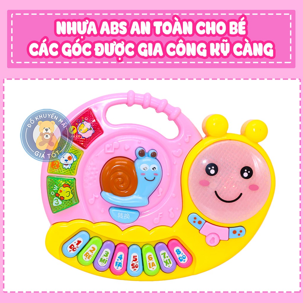 Đồ chơi đàn organ đàn piano cho bé hình chú ốc sên màu hồng dùng pin 3021 - Đồ khuyến mãi giá tốt