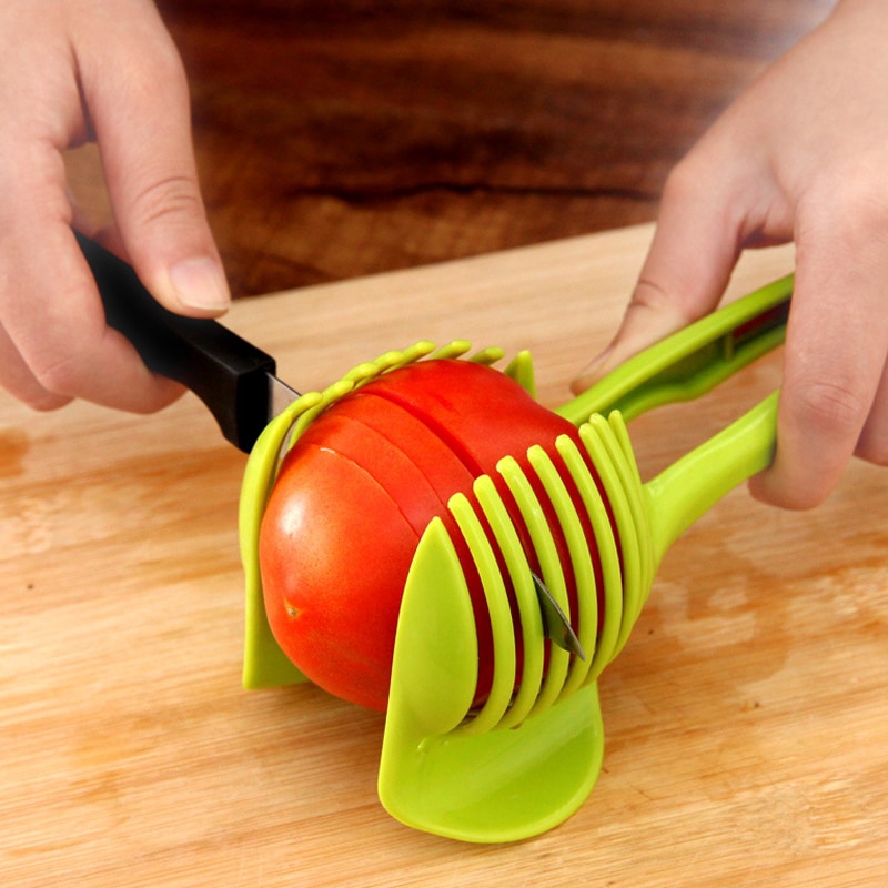 【BH】 Máy cắt lát khoai tây bằng nhựa Công cụ cắt cà chua Máy cắt vỏ chanh Dụng cụ nấu ăn Bếp