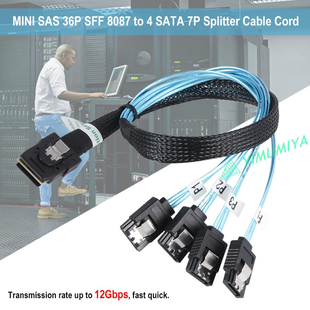 Dây Cáp Chuyển Đổi Sas Sff-8087 36-pin Sang 4 Sata 7pin