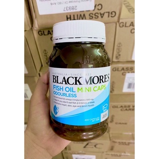[MẫuMới] Dầu CÁ KHÔNG MÙI của ÚC Blackmores FISH OIL Mini Caps Odourless hộp 400 viên - Viên Uống Dầu Cá Bổ Mắt
