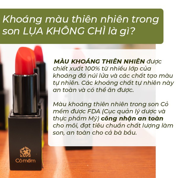 ✆❂▩Son Môi Lụa Không Chì Thiên Nhiên Cỏ Mềm An Toàn 4g1