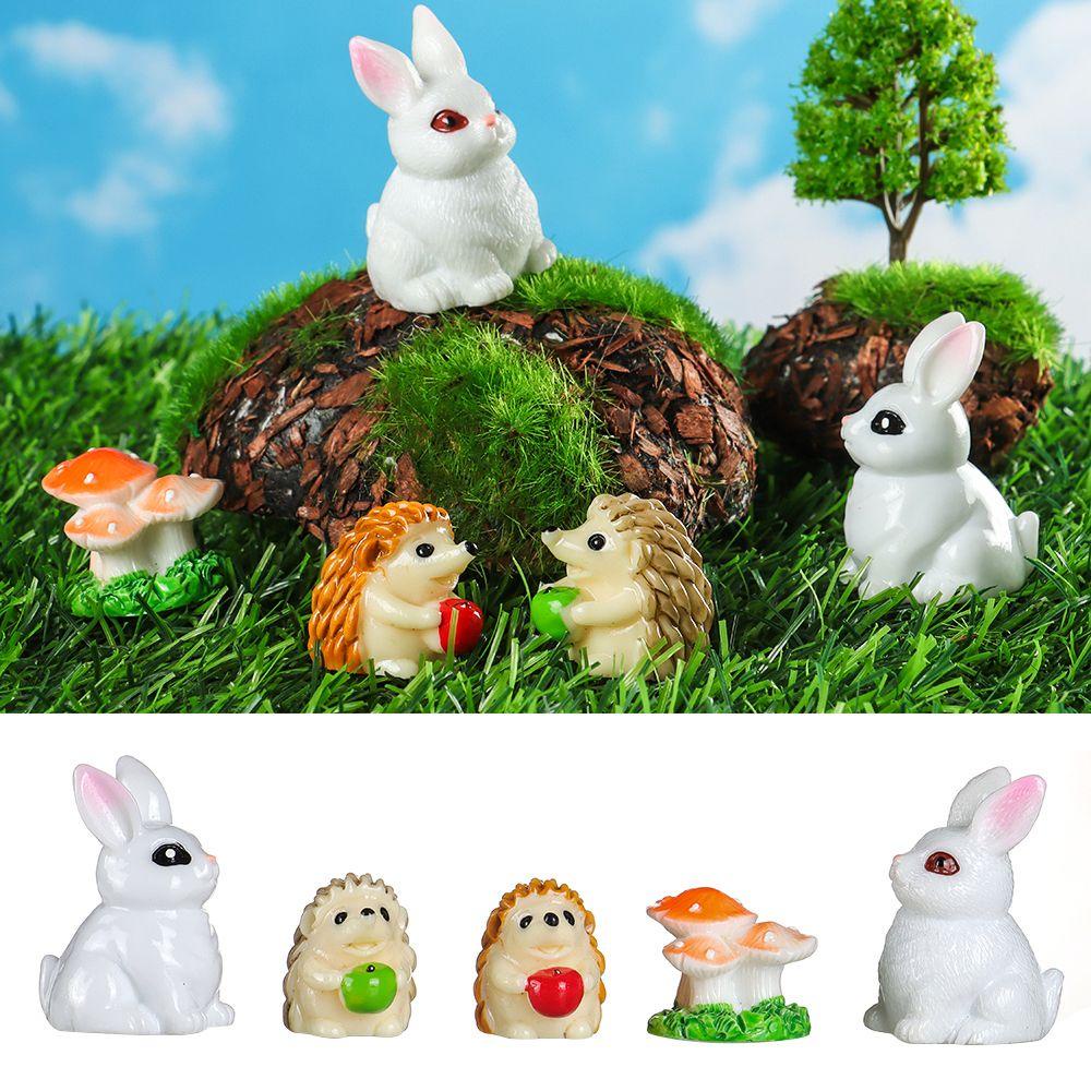 Mô Hình Thỏ Trắng Mini Bằng Nhựa Resin Trang Trí Nội Thất Diy