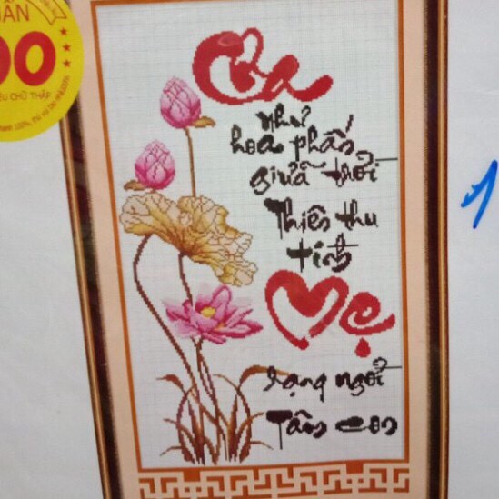 Tranh thêu chữ thập Cha Mẹ 51197  chưa thêu
