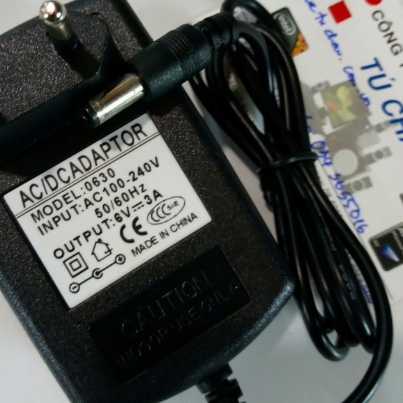 Bộ chuyển nguồn Adapter AC-DC: 6V - 3 A (Đầu Lớn - Chuẩn 5.5mm X 2.1~2.5mm)