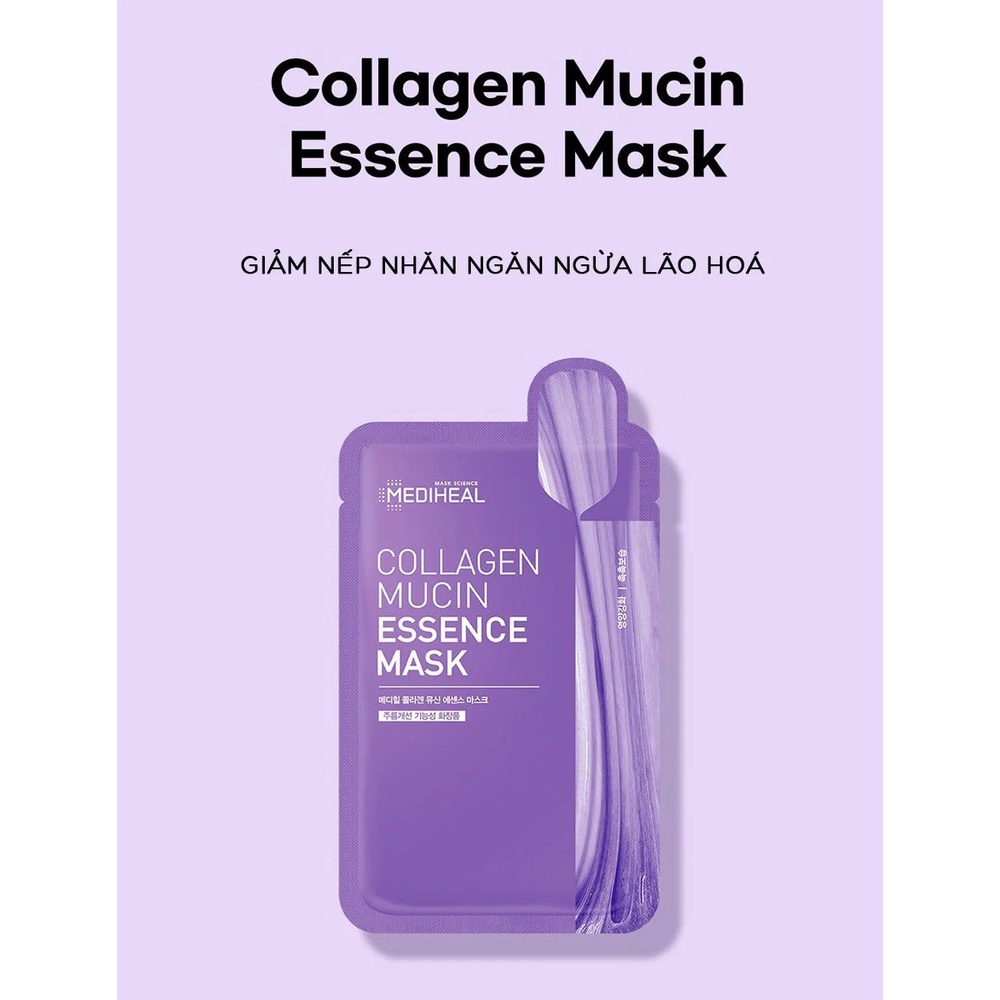 Mặt Nạ Mediheal Giúp Giảm Nếp Nhăn, Ngăn Ngừa Lão Hoá Essence Mask 20ml - Collagen Mucin
