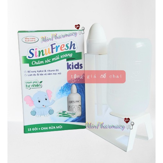 Muối Rửa Mũi Xoang Trẻ Em Sinu Fresh Kid / Hộp 15 Gói + Bình Rửa Mũi