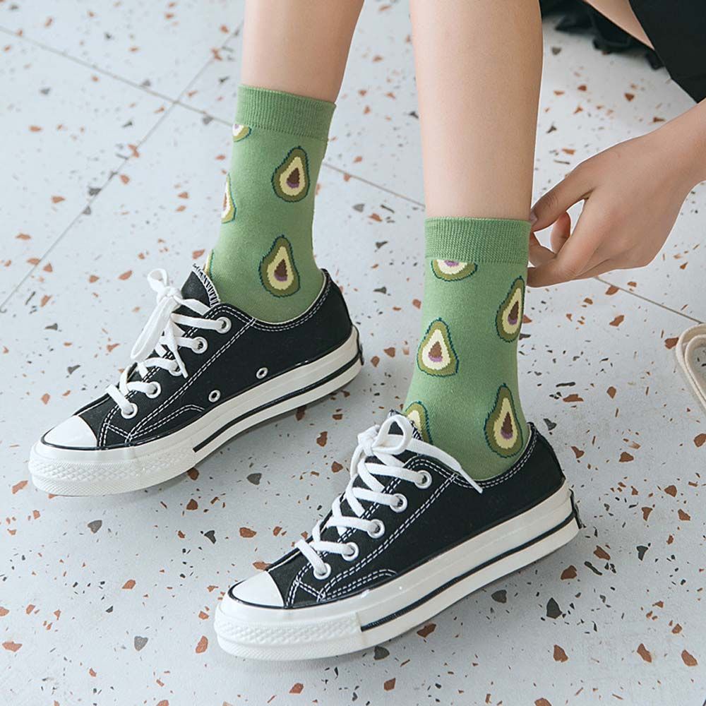 Vớ cotton in họa tiết trái cây xinh xắn thời trang mùa hè cho nữ