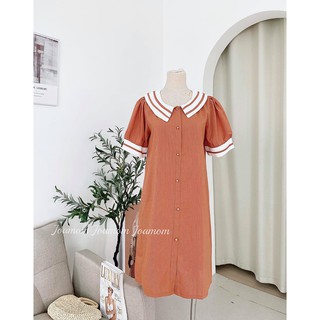 Váy bầu cổ Sen viền