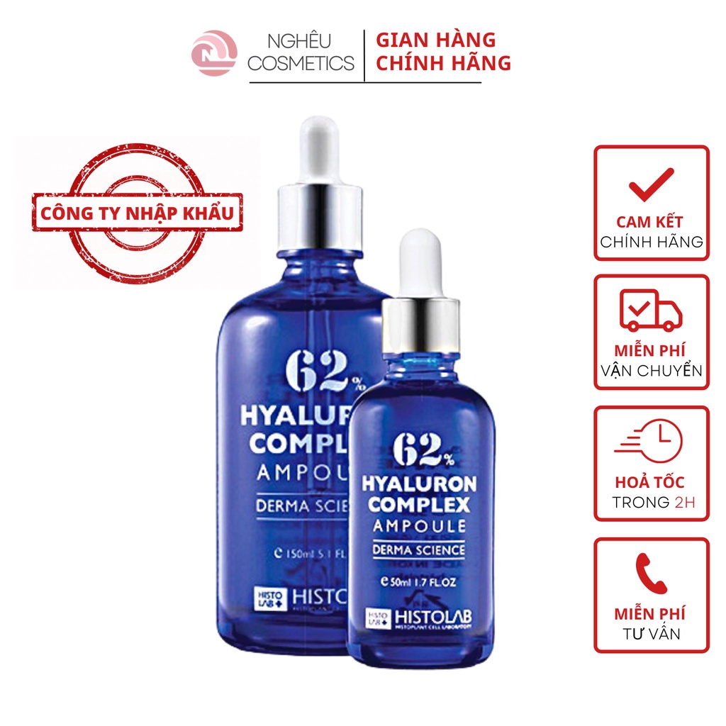 Tinh Chất Cấp Ẩm Phục Hồi Sáng Da Chống Lão Hóa Histolab 62% Hyaluron Complex Ampoule 50ML