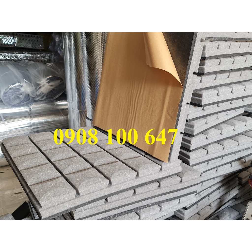Mút Cách Âm Dán Tường Kèm Chống Rung Có Keo Dán Sẵn Chỉ Lột ra và dán mẫu vuông bo