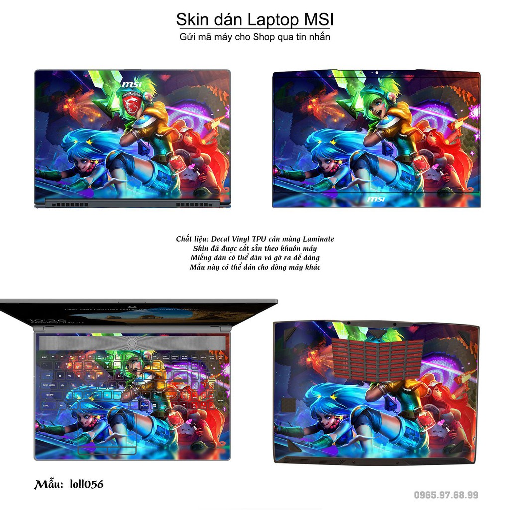 Skin dán Laptop MSI in hình Liên Minh Huyền Thoại nhiều mẫu 7 (inbox mã máy cho Shop)