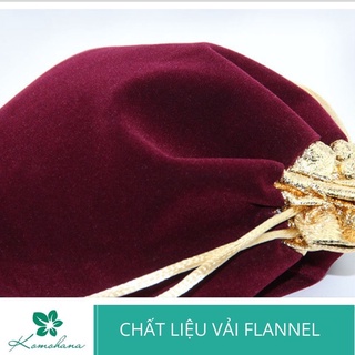 Túi nhung đỏ dây rút Komohana