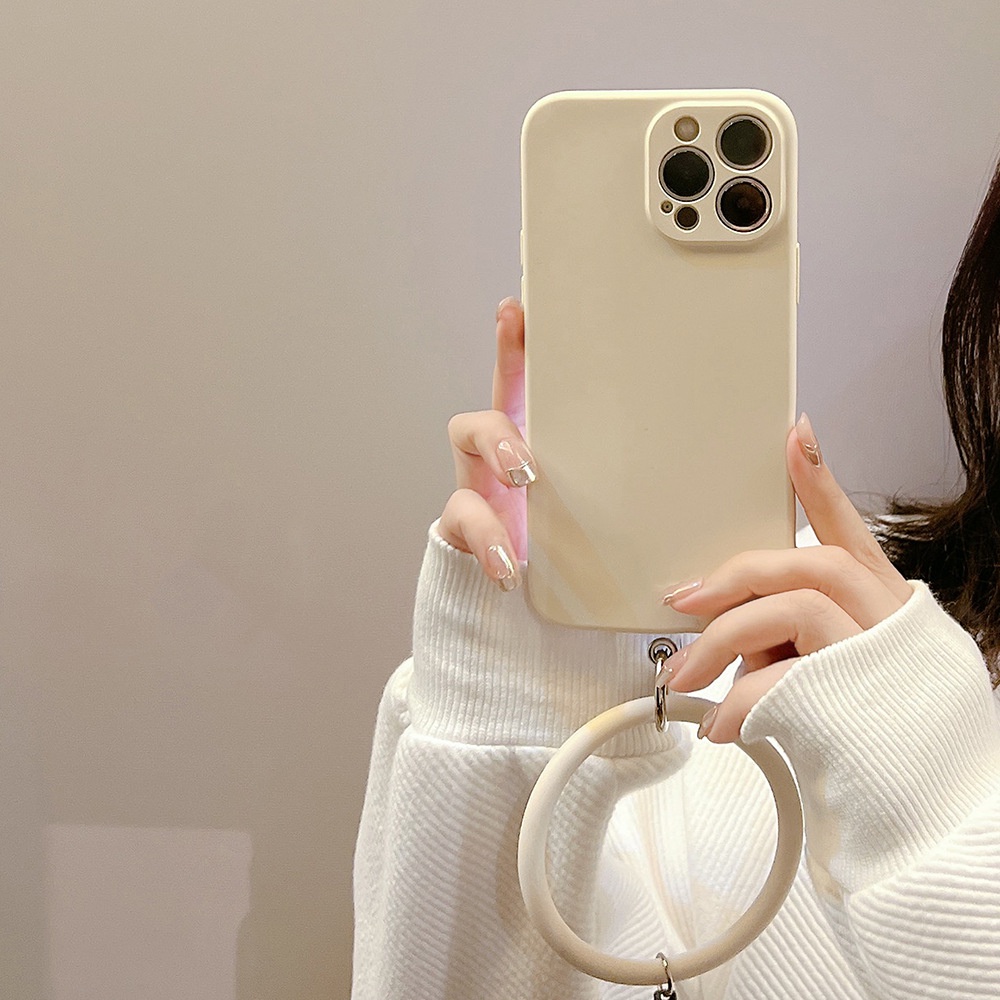 Ốp Điện Thoại Silicon Dẻo Kèm Giá Đỡ Nhẫn &amp; Dây Xích Cho Iphone 11 8 7 Plus SE2 XS XR 12 13 Mini PRO MAX