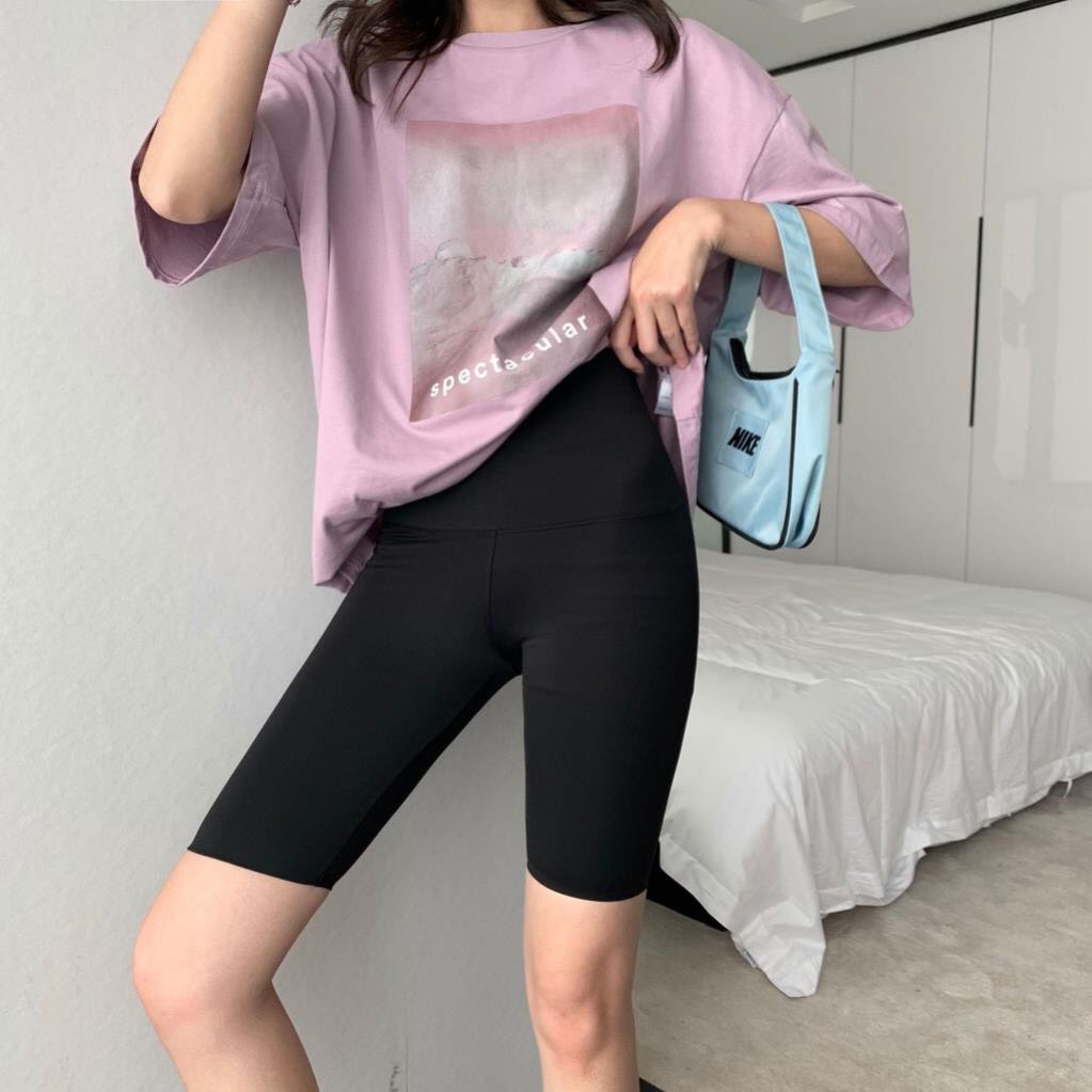 Quần legging nữ lửng vải cotton mềm mịn dáng quần đùi ôm body tập Gym mặc nhà GYM FASHION