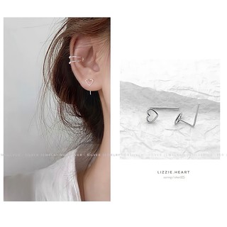 Khuyên tai bạc nữ thiết kế uốn siêu lạ mắt Lizzie.Heart - Trang sức Nobsilver
