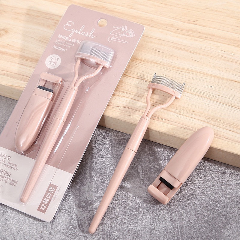 Bộ đôi lược chải tơi mi và bấm mi nhỏ mini Eyelash curler and eyelash comb Malian