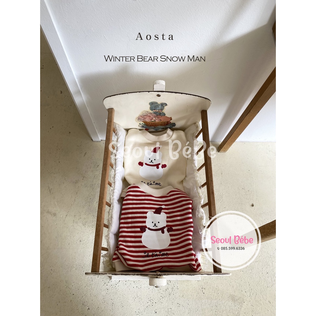 Áo nỉ Aosta Snow Bear T cho bé made in Korea