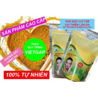 [100% Tự nhiên] Tinh bột nghệ Hoàng Minh Châu Hưng Yên Túi zip bạc 300g