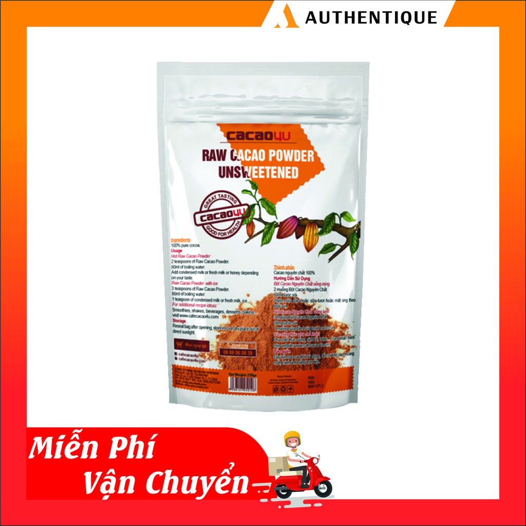 Bột Ca Cao Nguyên Chất Không Đường - Cacao4U R1.2.220