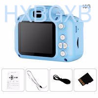 HXBG Digital Camera Kids 2-inch LCD Display Zoom Digital Camera Children Rechargeable Cartoon Recorder, Blue