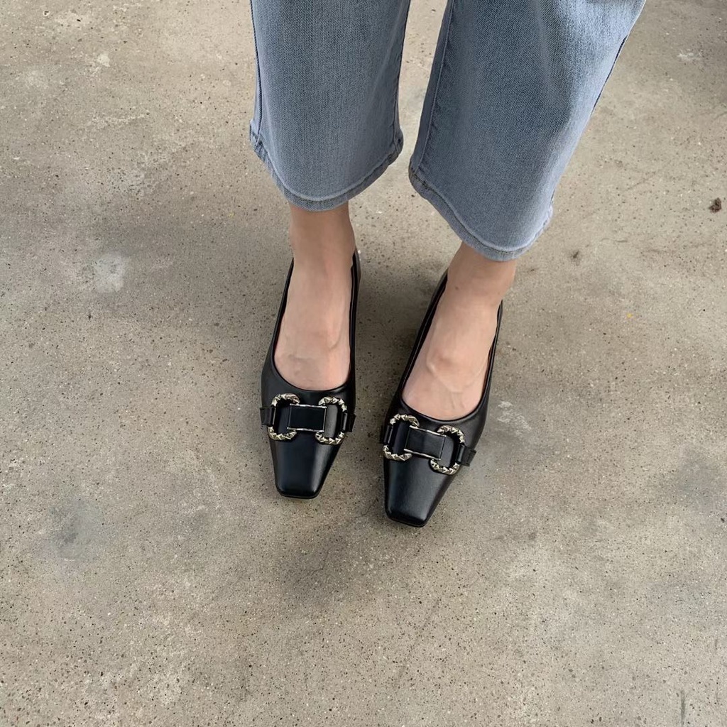 GIÀY ĐEN PHỐI BẠC - G442
