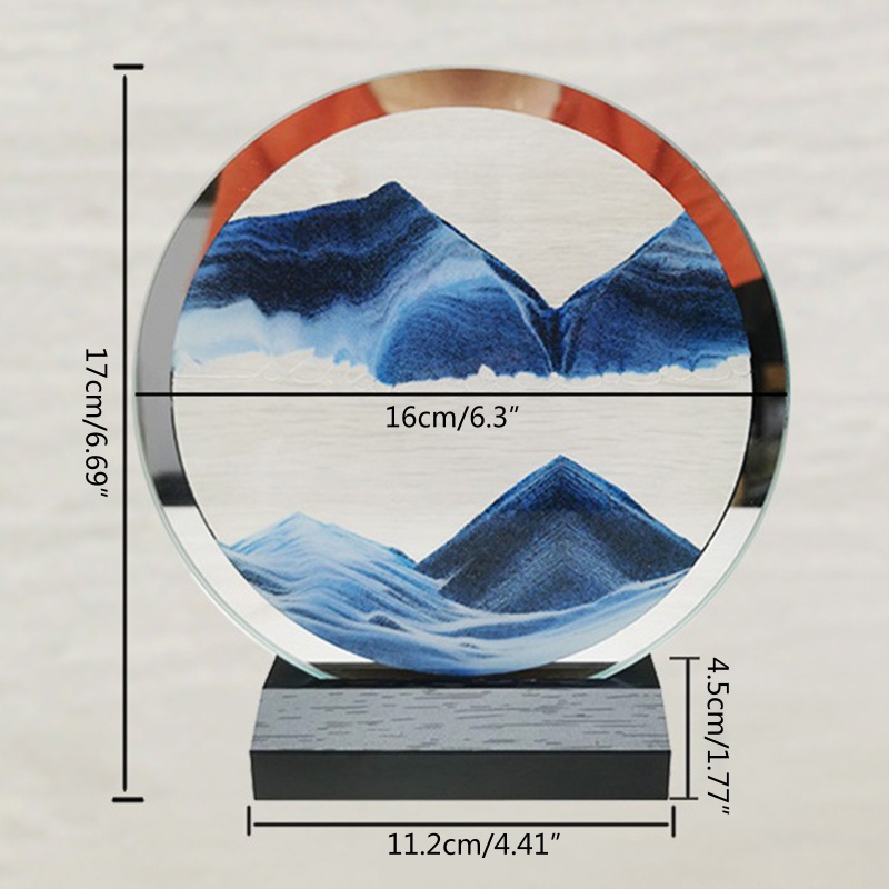 Tranh cát kim tuyến đồng hồ cát hình cảnh biển thiên nhiên chuyển động
