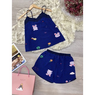 Đồ bộ đùi 2 dây vải lụa mặc nhà vải mịn mát