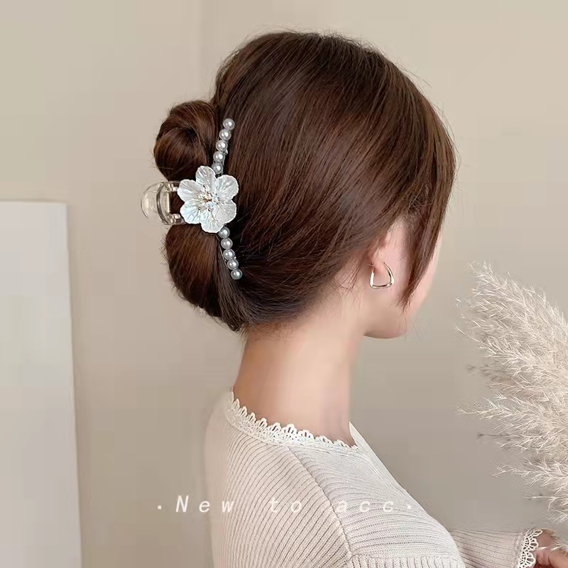 Kẹp Tóc Hình Hoa Bằng Acrylic Đính Ngọc Trai Thời Trang Cho Nữ 2022