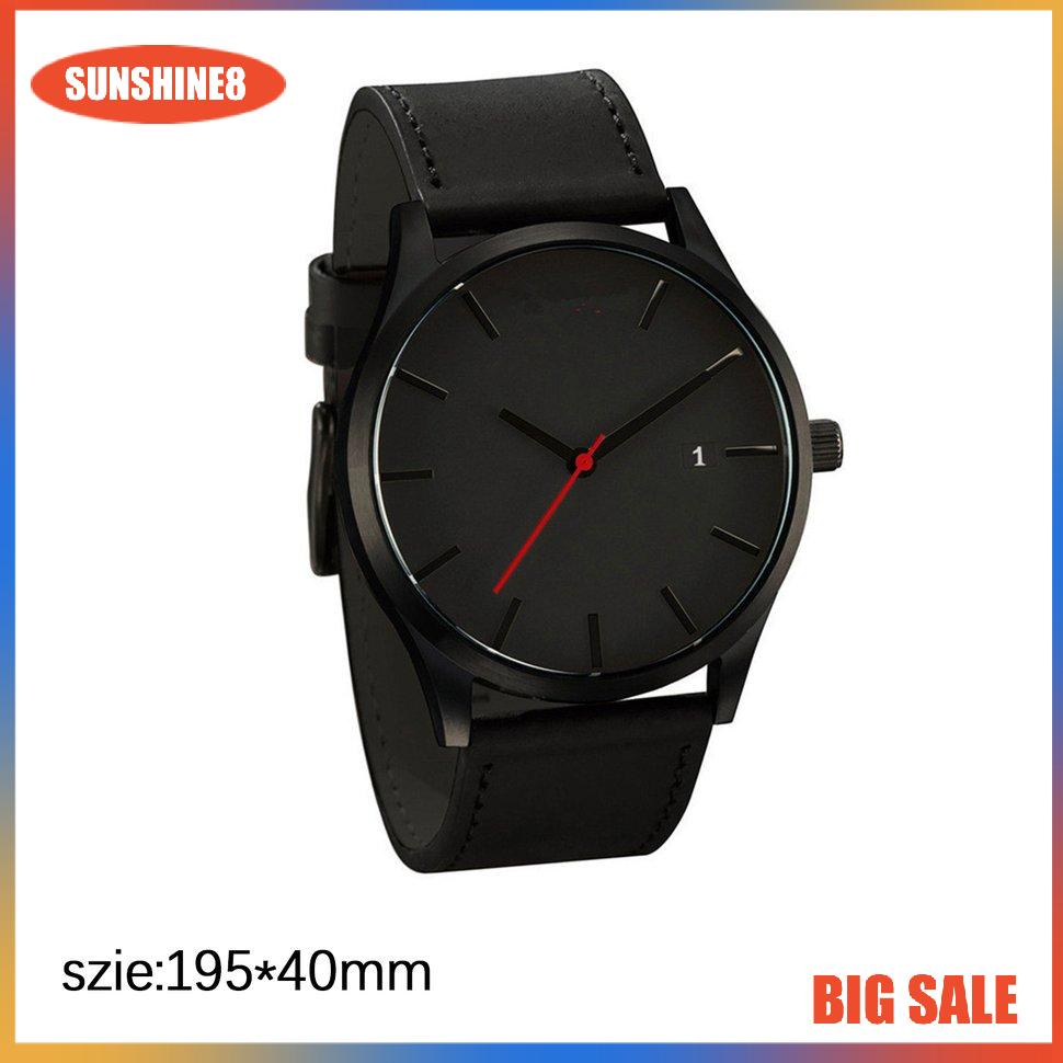 【SUN】calendarExquisite Round Dial Casual Elegant Man Fashion Grid Scale Male Watch
