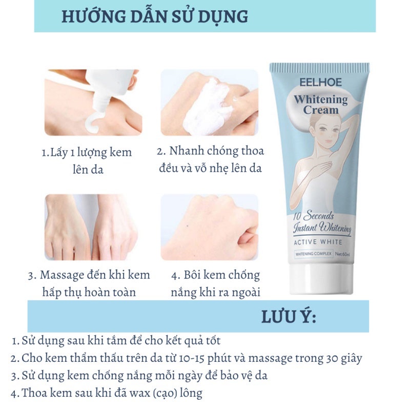 Kem làm mờ thâm nách Whitening Cream 60ml EELHOE làm mờ thâm nách, bẹn, cổ đồng thời giảm mùi cơ thể