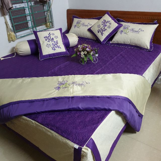 Bộ chan ga goi cottong satin 7 món (có 7 màu tùy khách trọn lựa)