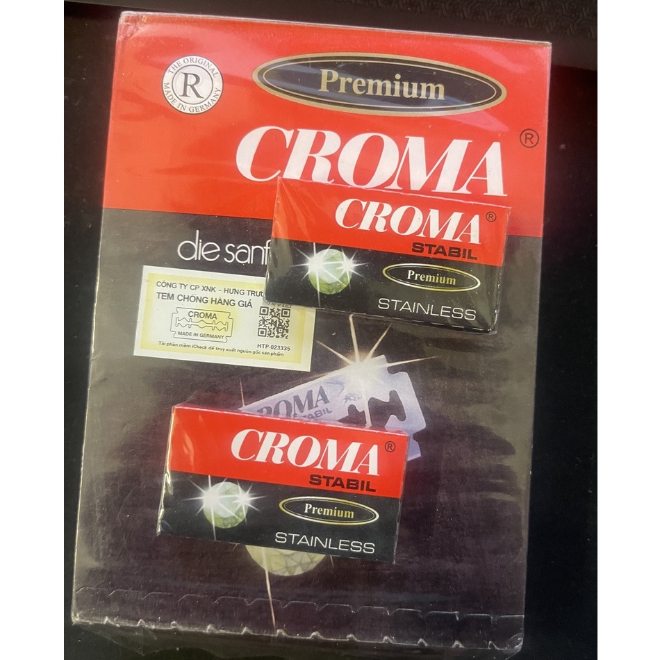Hộp 10 Lưỡi Dao Cạo Râu Croma Đức siêu sắc loại tốt