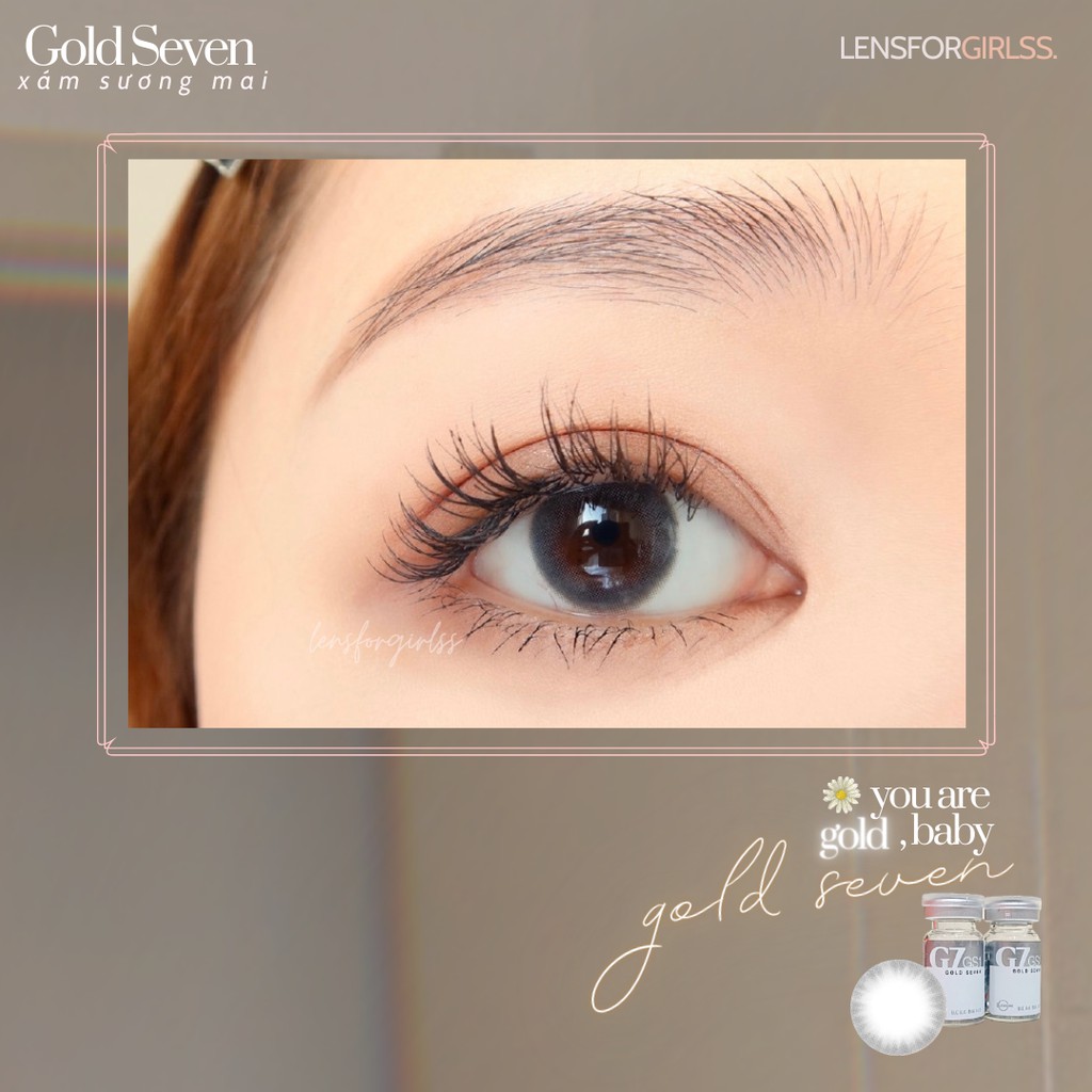 Kính Áp Tròng Gold Seven Gray dòng lens siêu mỏng (Slim lens) của Lensme (Hsd 3-6 tháng)