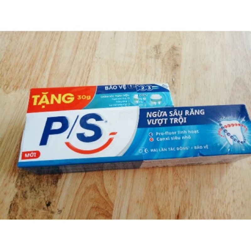 kem đánh răng p/s ngừa sâu răng vượt trội hộp 180g tặng hộp kem đánh răng 30g