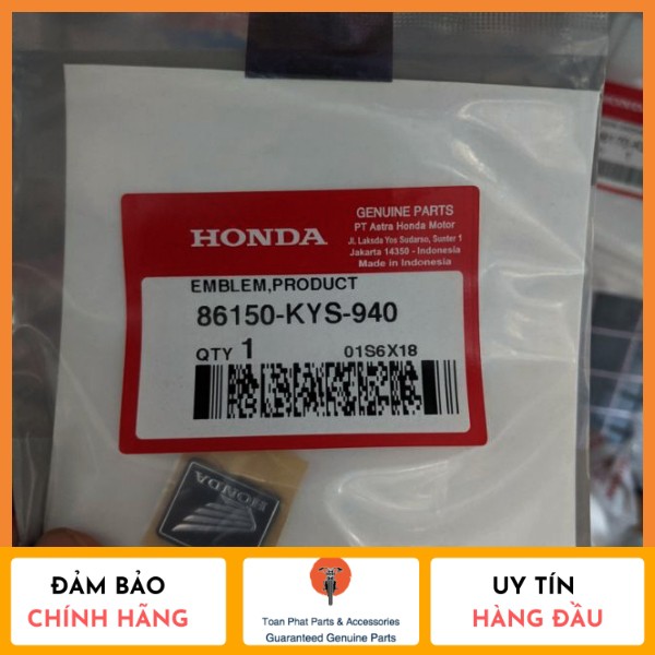 TEM LOGO HONDA LƯỜN SONIC 125R VÀ 150R CHÍNH HÃNG HONDA INDONESIA