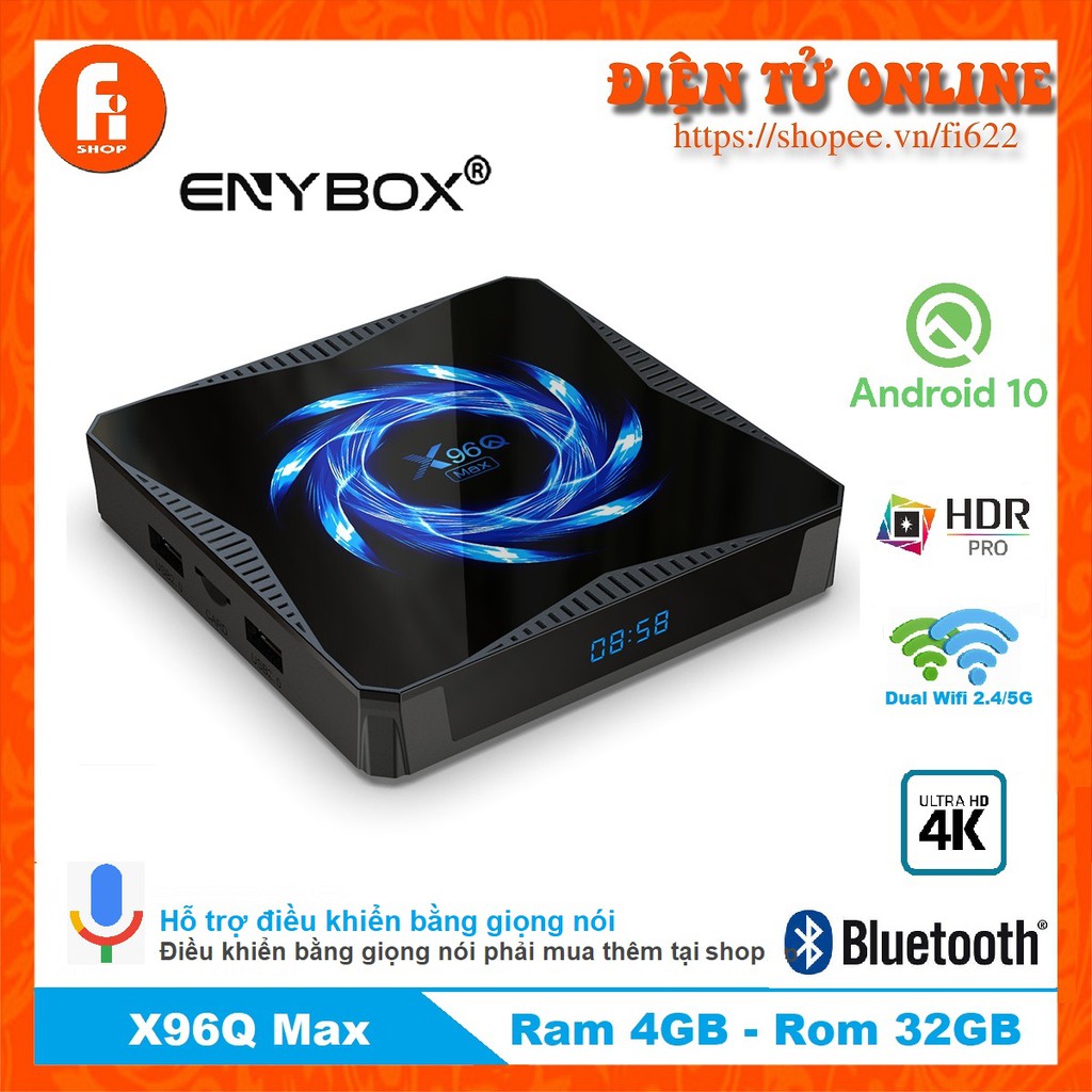 Android TV Box X96Q Max - 4GB Ram, 32GB bộ nhớ trong, Android 10