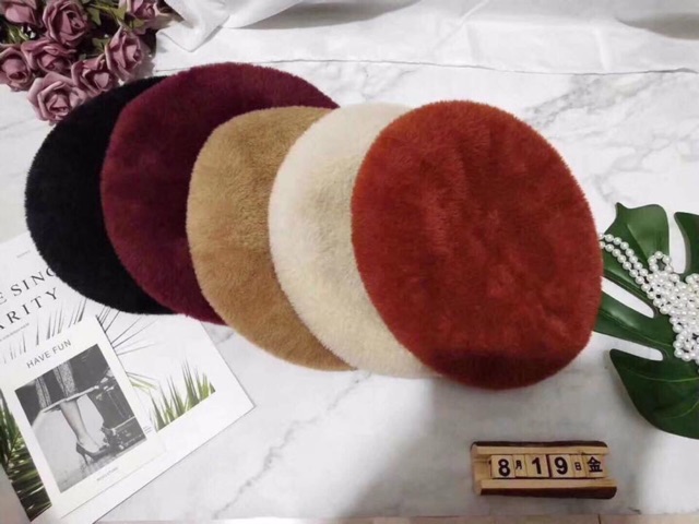 Mũ nồi beret lông thỏ cao cấp sịn mịn